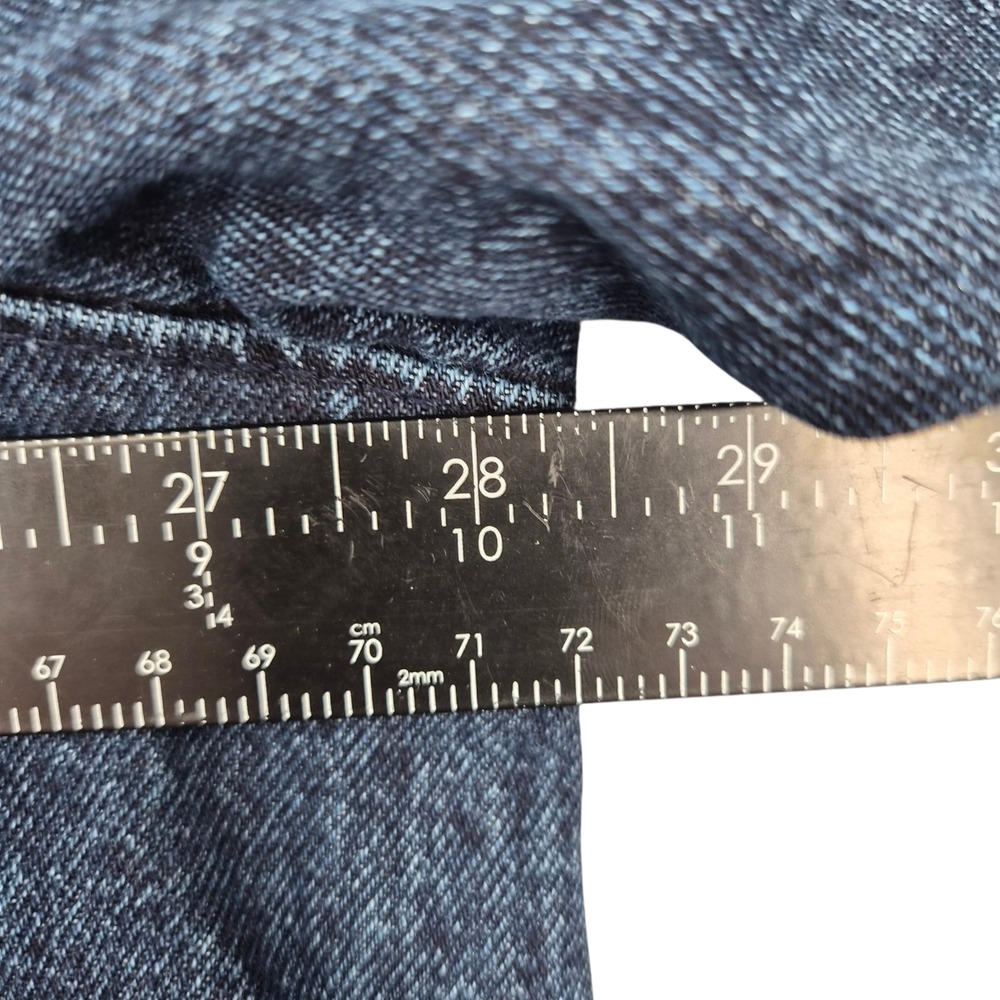 Old Navy Womens Plus 3X Denim Shirt Jacket Dark Wash Blue Cotton Shacket 1166 - Picture 5 of 7
